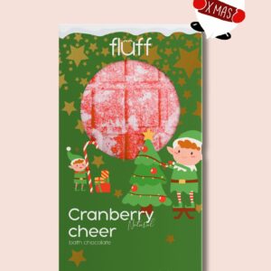 Fluff Chocolate Bar Bath Bomb – Cranberry Cheer 160g - Image 1