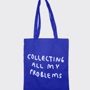 "Collecting my problems" Tote Bag Μπλε - Image 1